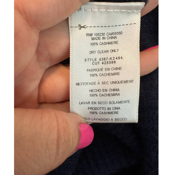 Joie blue cashmere long sleeves fringe hem open front cardigan size XXS - Picture 5 of 10